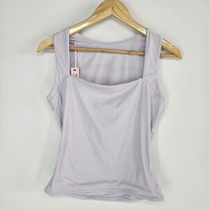 NEW QINSEN Large Womens Purple Lavender Square Neck Tank Top Shirt Fairy